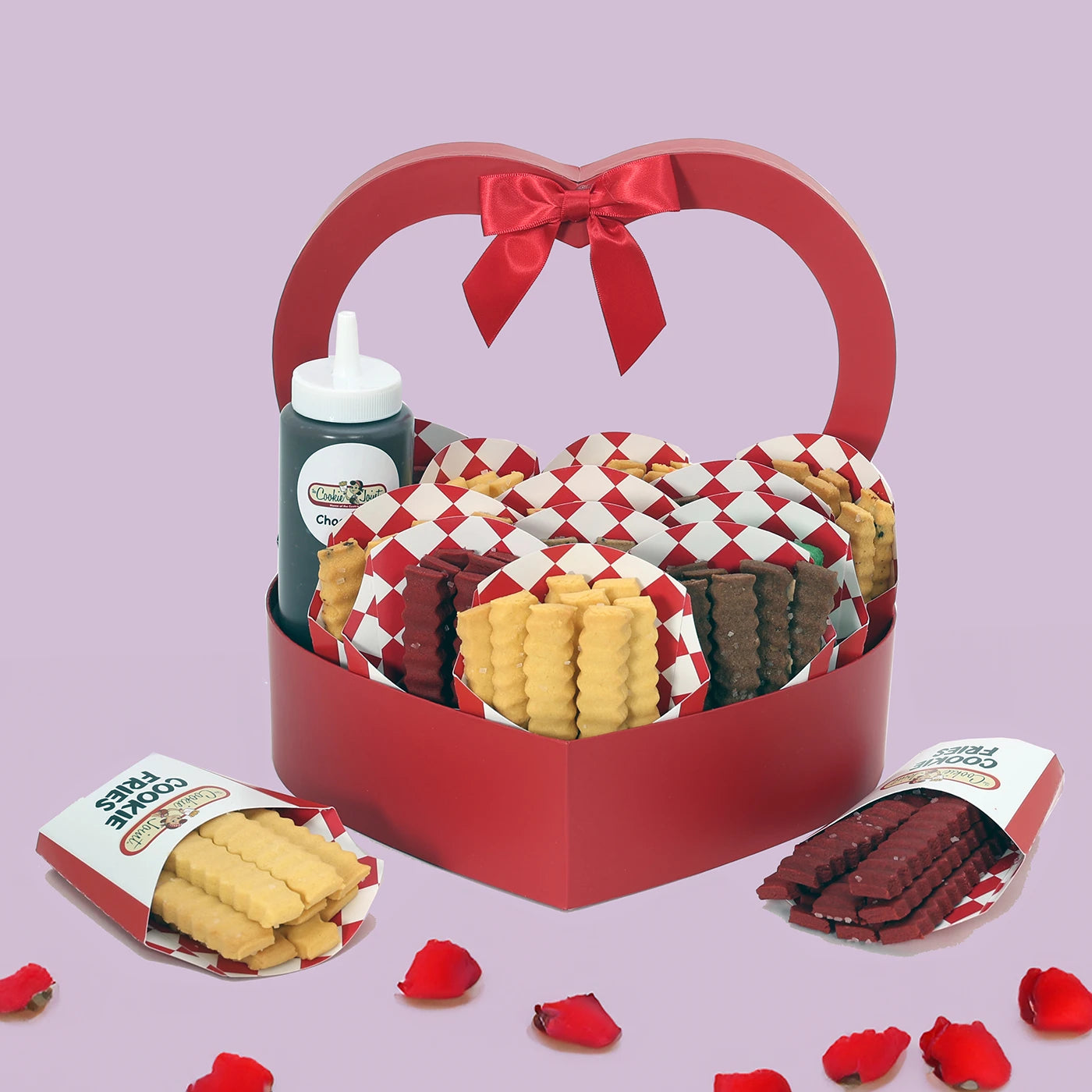 Valentines Gift Basket -12 Cartons Cookie Fries