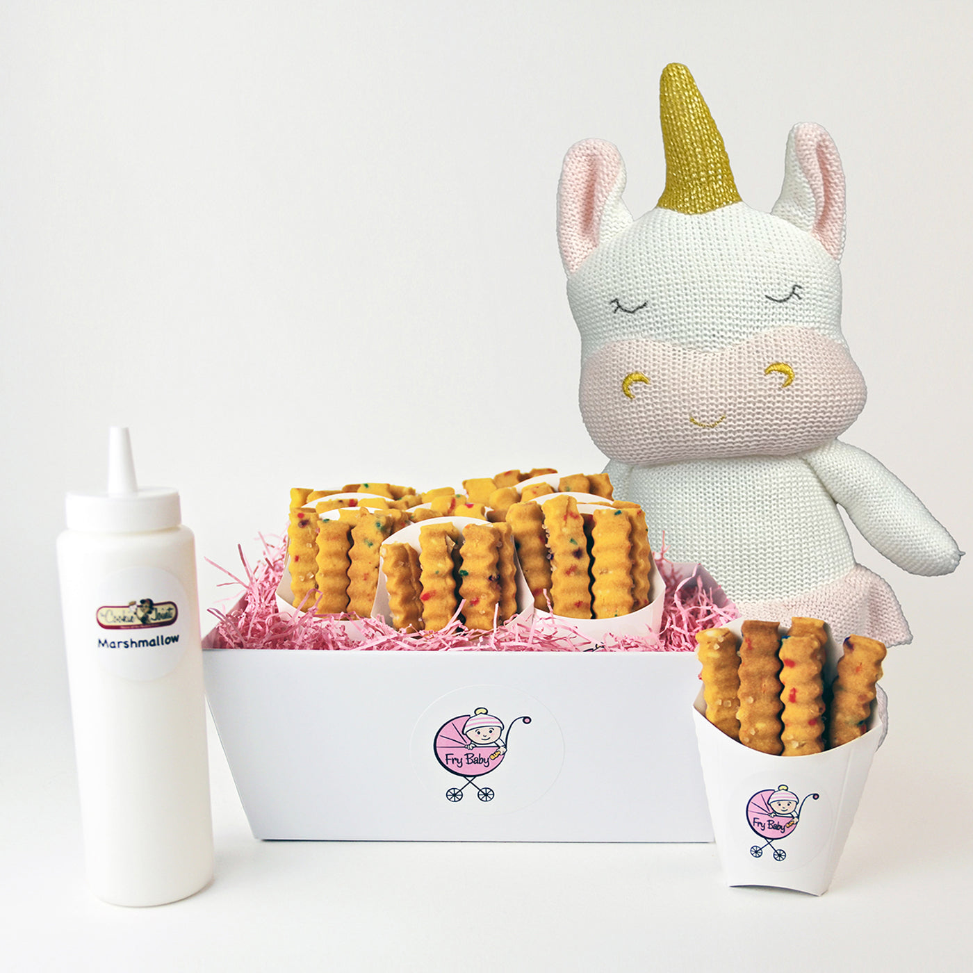 Fry Baby Basket + Plush Toy - 24 Cartons Cookie Fries