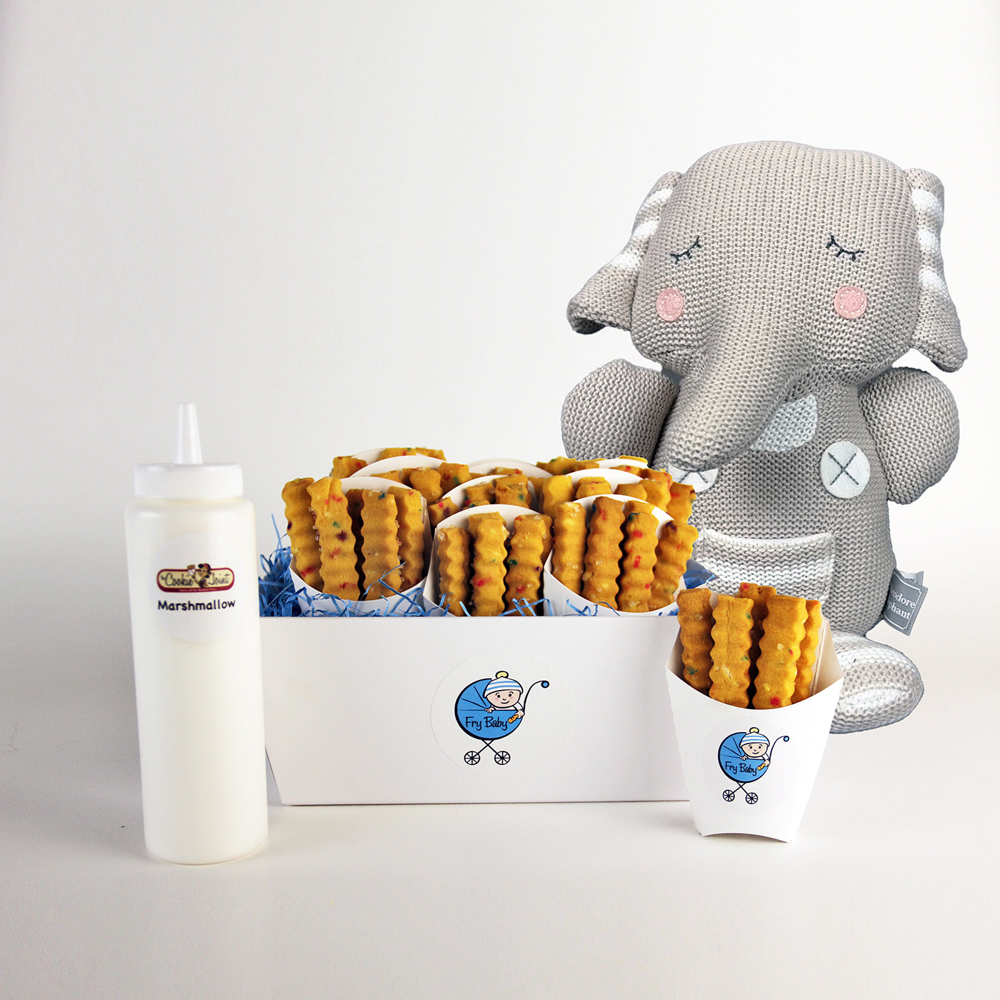 Fry Baby Basket + Plush Toy - 24 Cartons Cookie Fries