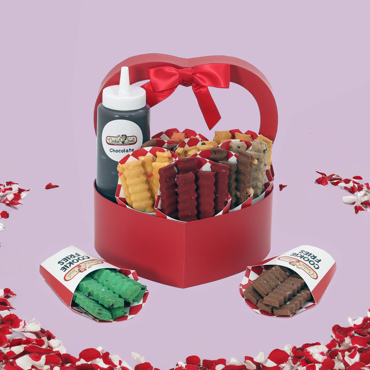 Valentines Gift Basket -8 Cartons Cookie Fries