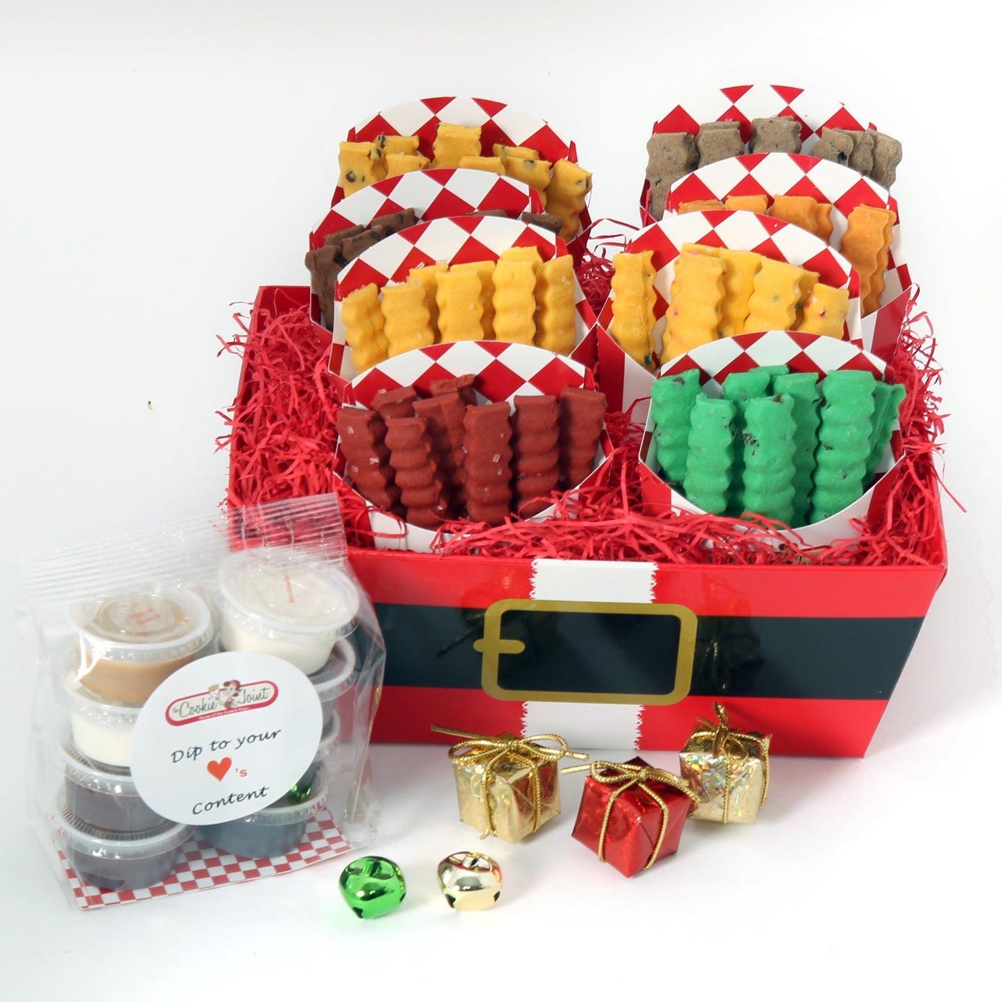 Santa Belt Cookie Fries Gift Basket – 8 Cartons