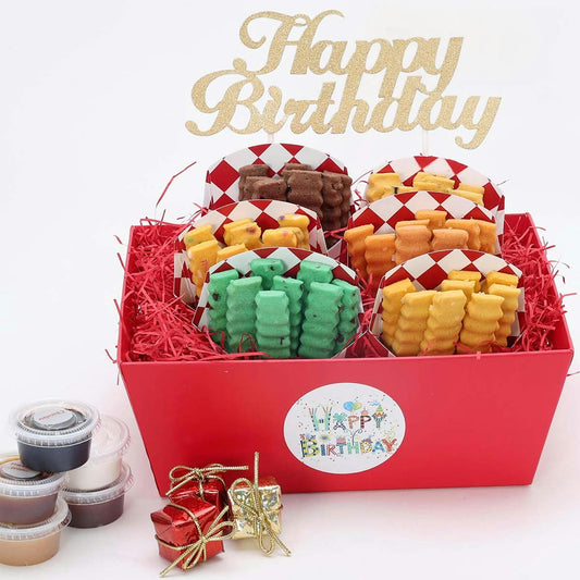 Happy Birthday Gift Basket - 6 Cartons Cookie Fries