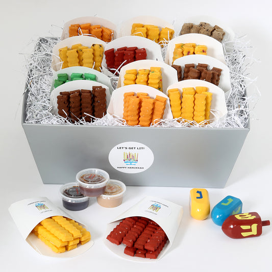 Hanukkah Cookie Fries Gift Basket – 12 Cartons