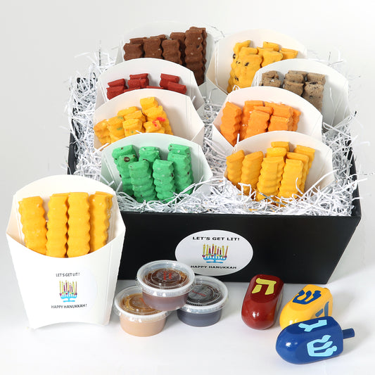 Hanukkah Cookie Fries Gift Basket  – 8 Cartons